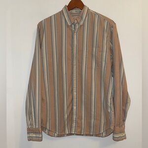 J. Crew Men’s The Broken-In Slim Organic
Striped Oxford Shirt, Size Large